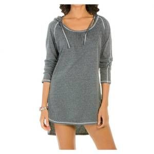NEW ECO SWIM hooded long sleeve tunic in grey
